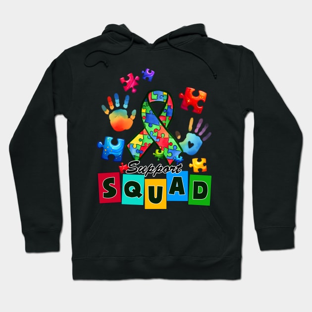 Support Squad Autism Awareness Gift for Birthday, Mother's Day, Thanksgiving, Christmas Hoodie by skstring